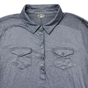 Marmot Shirt Women's Extra Large Gray Henley Laura Long Sleeve Button Front Top